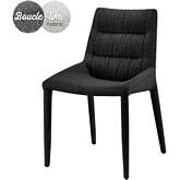 Kelsey Dining Chair in Channel Tufted Boucle Black Fabric (Set of 2)